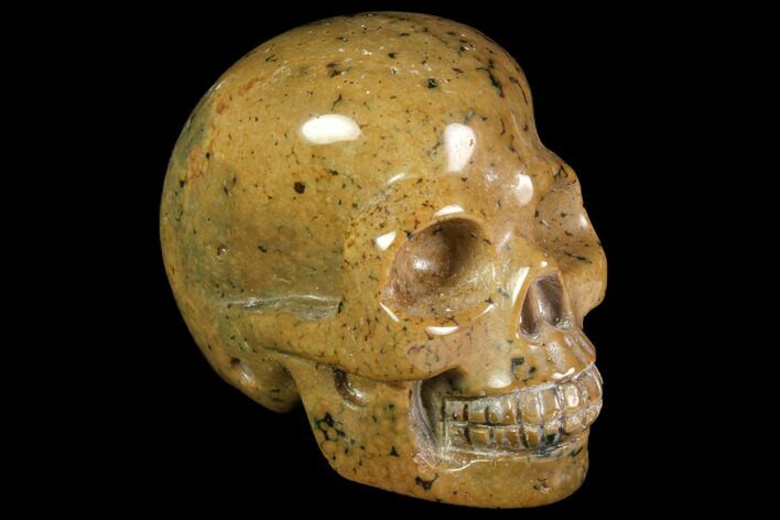 Realistic, Polished Ocean Jasper Skull #116848